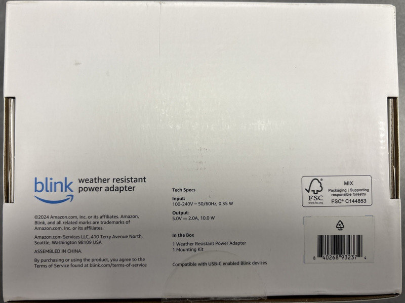 Blink Weather Resistant 13ft Power Adapter Black gallery
