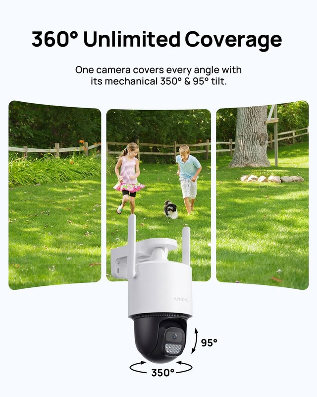 Orbis Solar Security Camera Wireless Outdoor, 2.5K 4MP 360° Coverage PTZ Came... gallery