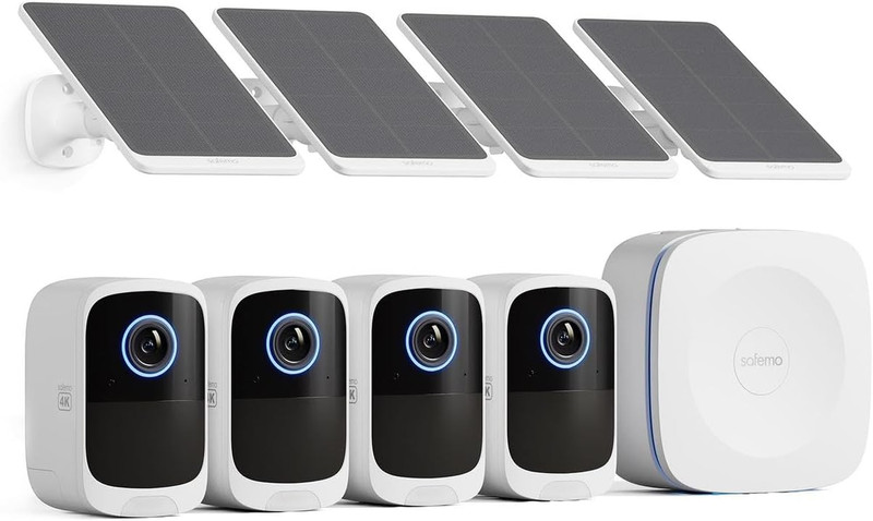 4K Wireless Security Cameras, Solar-Powered, AI, Color Night Vision, 2-Way Audio