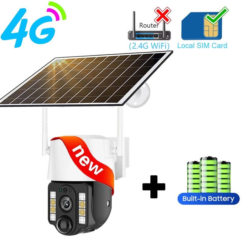 4G SIM Card Wifi 5MP Solar Camera Night Vision Security CCTV Surveillance Camera gallery