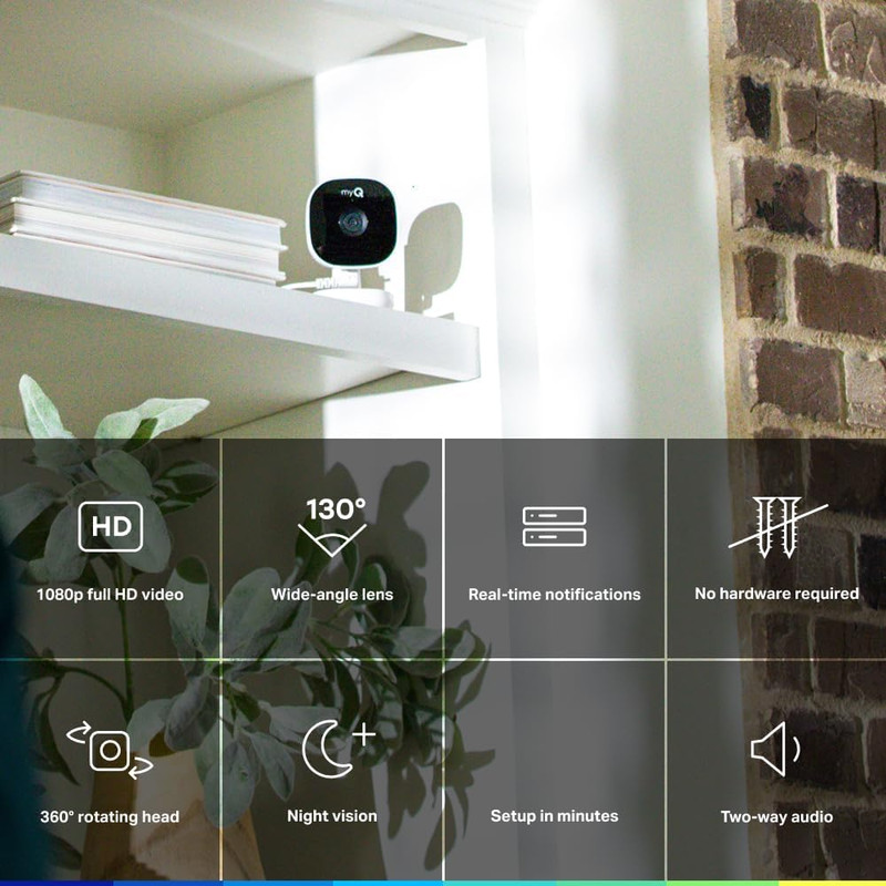 Myq Smart Indoor Security Camera – 1080P HD Video, Night Vision, Motion Detectio gallery