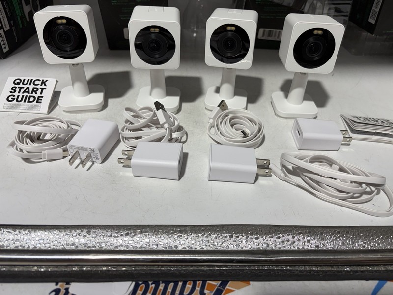 Wyze Cam OG, Wired Indoor/Outdoor 1080p HD Smart Home Security Camera LOT X 4