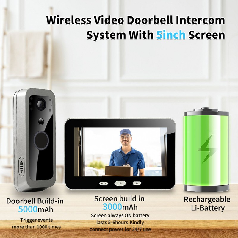 WiFi Video Doorbell Camera 1080P 150 Degree PIR Motion Detection APP Remote gallery