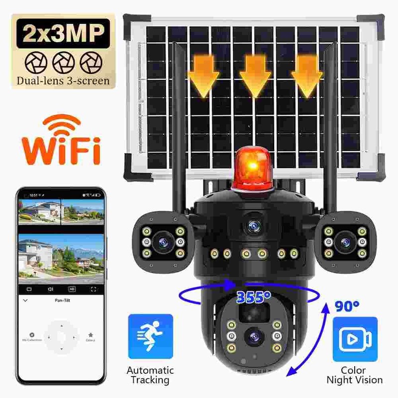 Camara De Seguridad 6MP Solar Inalambricas Para Casa y Exterior Con Audio Video gallery