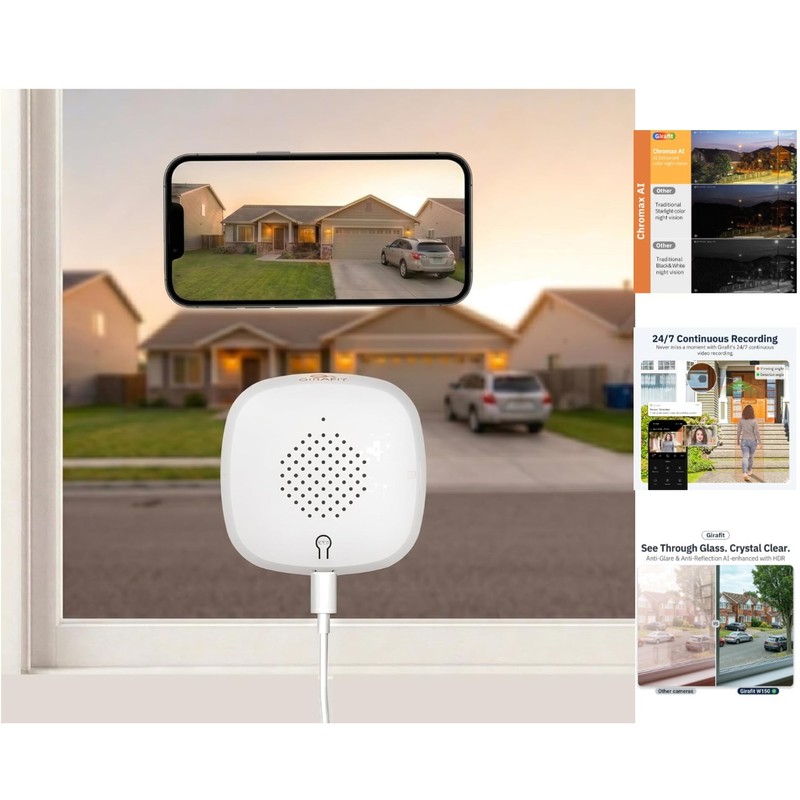 3MP 2K Window Security Camera – AI Night Vision, Easy Install & 24/7 Monitoring