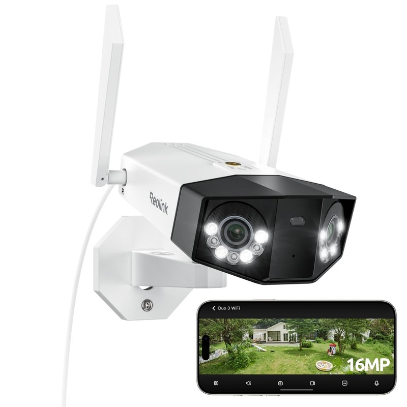 16MP WiFi Security Camera Outdoor, 180° Ultra-Wide Angle, Duo 3 WiFi, 2.4/5GH…