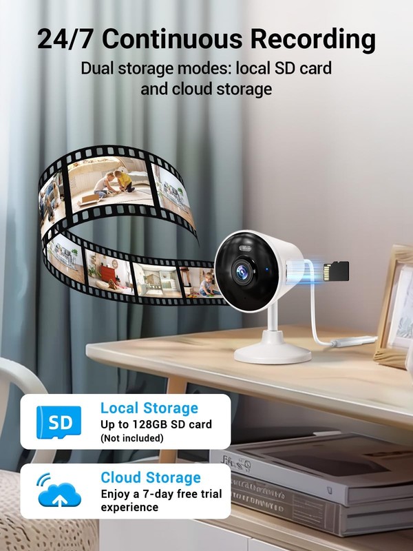 Indoor Outdoor Security Camera Home Baby Elder Dog Pet App WiFi Spotlight gallery
