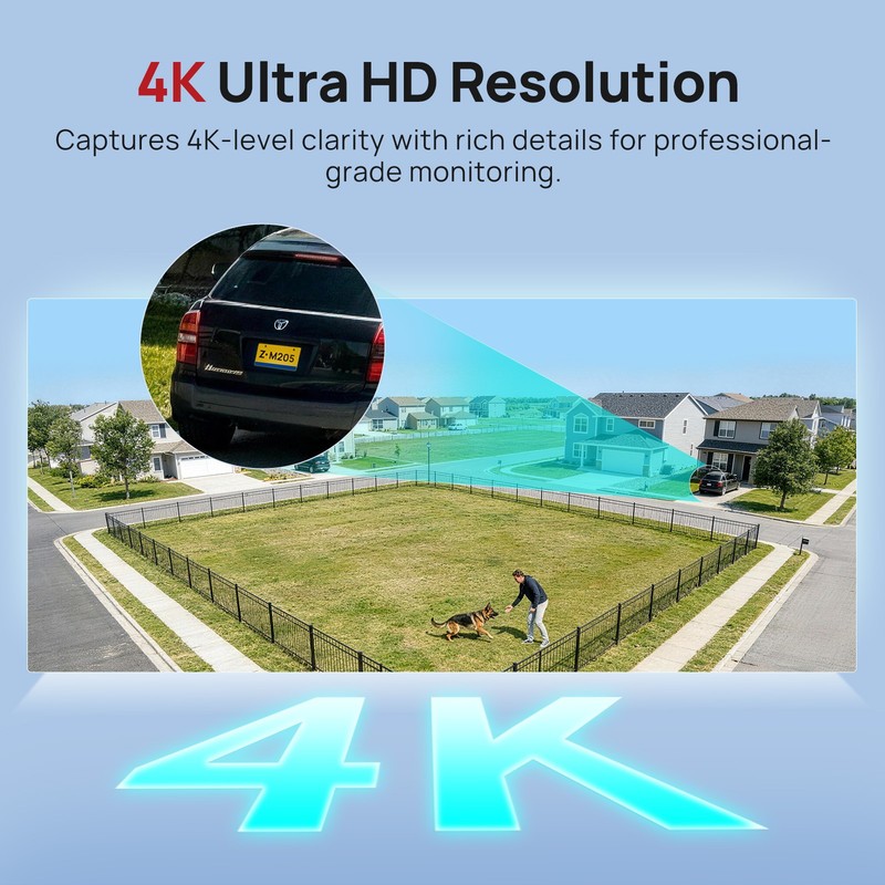 Vikylin 4K 8MP 25X Zoom PoE Security Camera PTZ Auto Tracking Outdoor 2Way Audio gallery