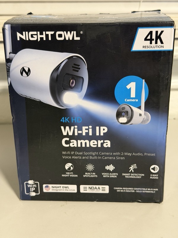 Night Owl Wi-Fi IP 4K HD Indoor/Outdoor Dual Spotlight Camera with 2-Way Audio