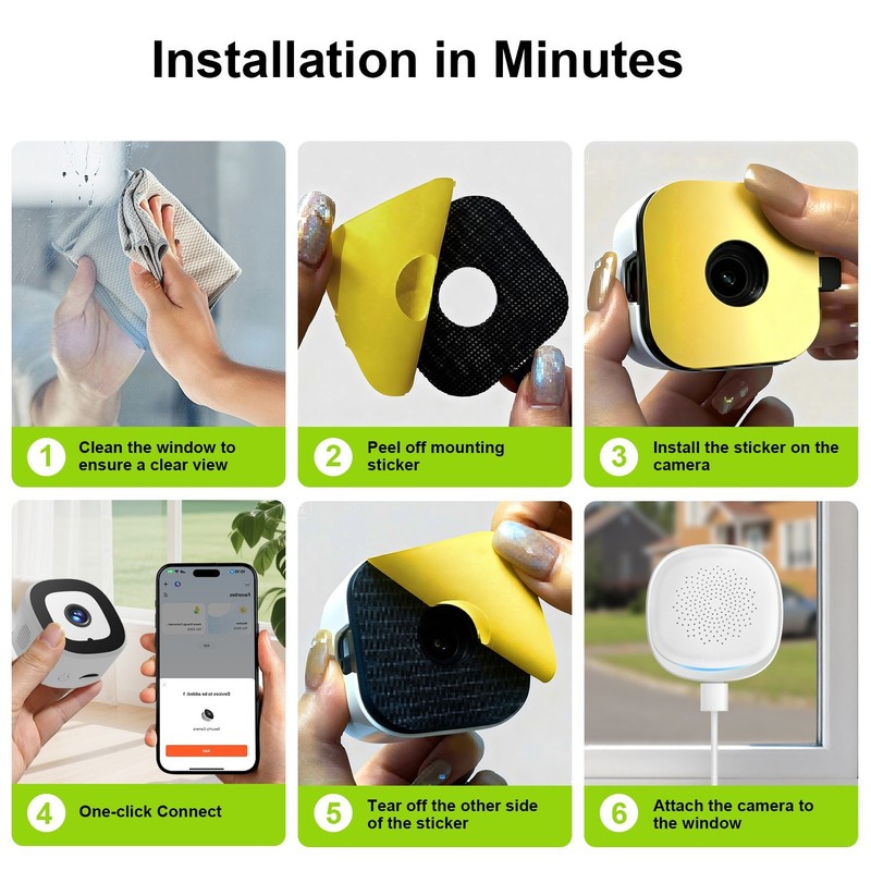 Tuya 2K Window Camera 2.4GHz & 5GHz WiFi Indoor Cameras for Home Security gallery