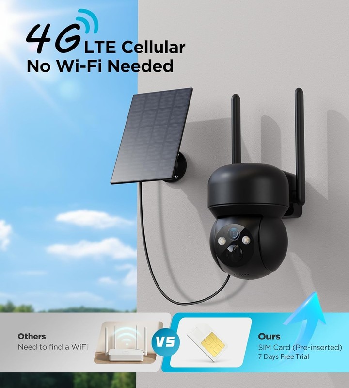 4G LTE Solar Security Camera - 2K Outdoor Surveillance with Night Vision gallery