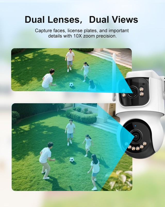 AOV 4K/8MP Dual-Lens Wireless Solar Outdoor with 9W Solar Panel, 24/7 Recordi... gallery