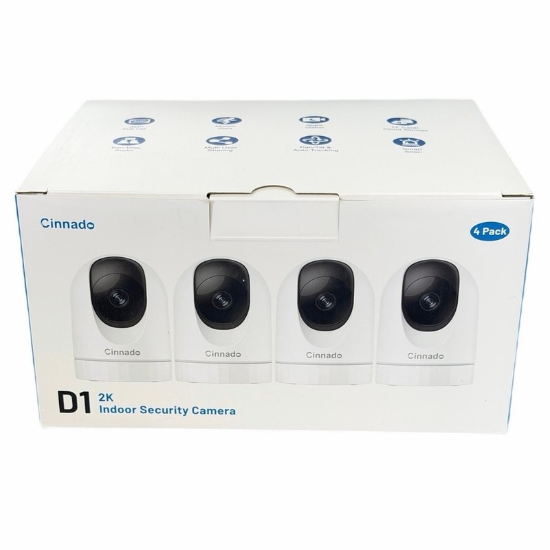 Cinnado D1 2K Security Camera 4 Pack 360° WiFi Indoor Pan Tilt Night Vision New gallery
