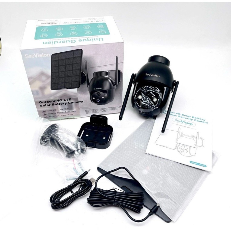 SEEVISION Solar Battery Powered WIFI Security Camera System 355 DEGREE Outdoor