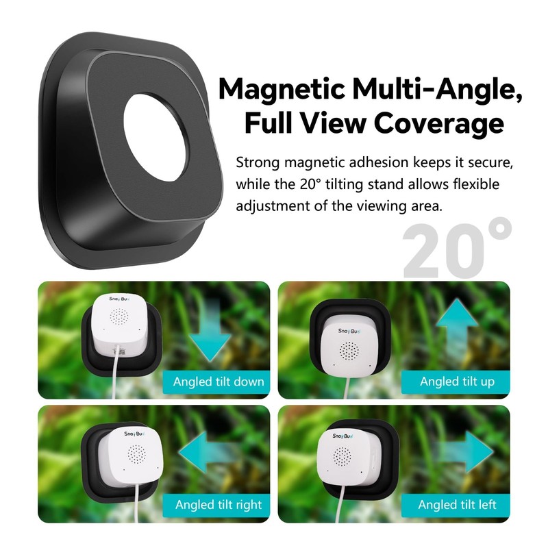 2K AI Reptile & Aquarium Camera, Magnetic Mount, Close-Focus Lens, WiFi 24/7 Rec gallery