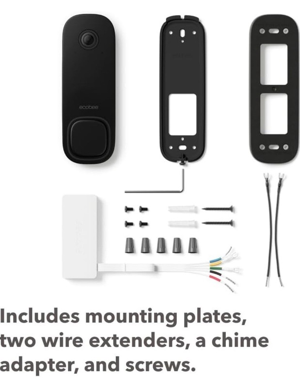 ecobee Smart Video Doorbell Wired with Advanced Person and Package Detect gallery