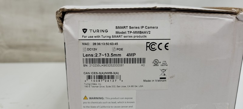 Turing Video TP-MMB4AV2 SMART Series TwilightVision 4MP Zoom Bullet IP Camera gallery