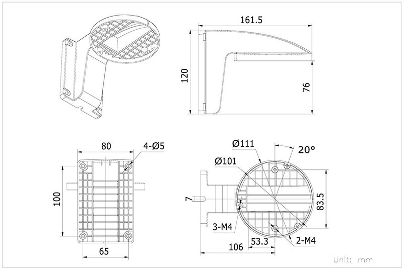 DS-1258ZJ LTB348 WM110 Wall Mount Bracket Compatible with Outdoor Indoor Fixe... gallery