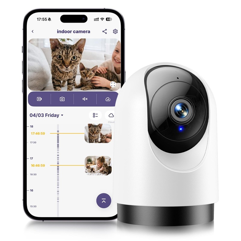 2K 360° Indoor Security Camera - Wi-Fi Baby & Pet Monitor, Motion Tracking, Nigh gallery