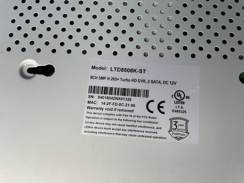 8CH DVR LTS Platinum LTD8508K-ST 8MP 4K DVR support TVI, AHD, CVI and 2 IP gallery