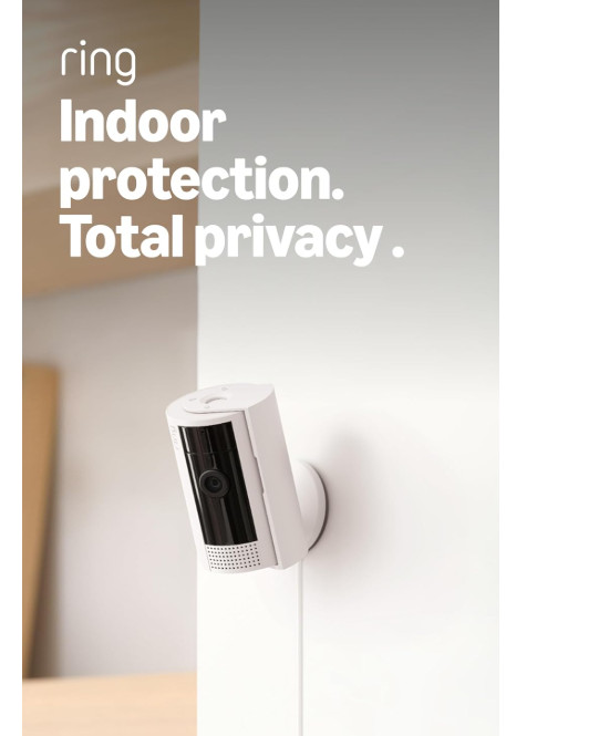 Ring Indoor Cam, Home or business security in 1080p HD video, White(B7)