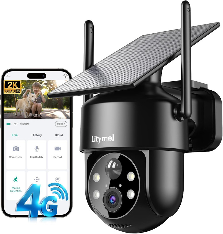 4G LTE Cellular Solar Security Cameras Wireless Outdoor,No Wifi Cameras for Home