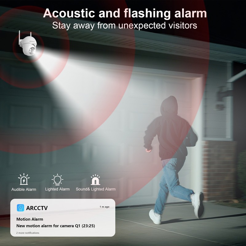 Solar Battery Powered Security Camera WiFi6 Wireless Sys PTZ 4MP Outdoor 4PACK gallery