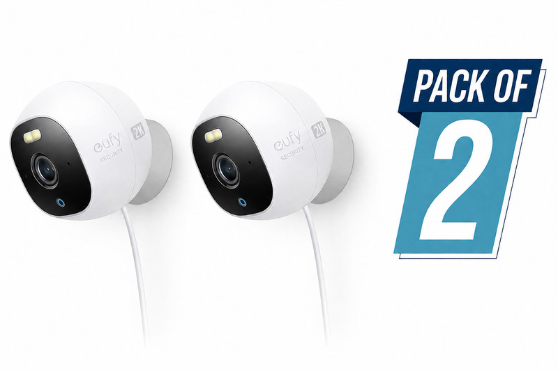 eufy Security Outdoor Cam E220, All-in-One Outdoor Security Camera Pack of 2