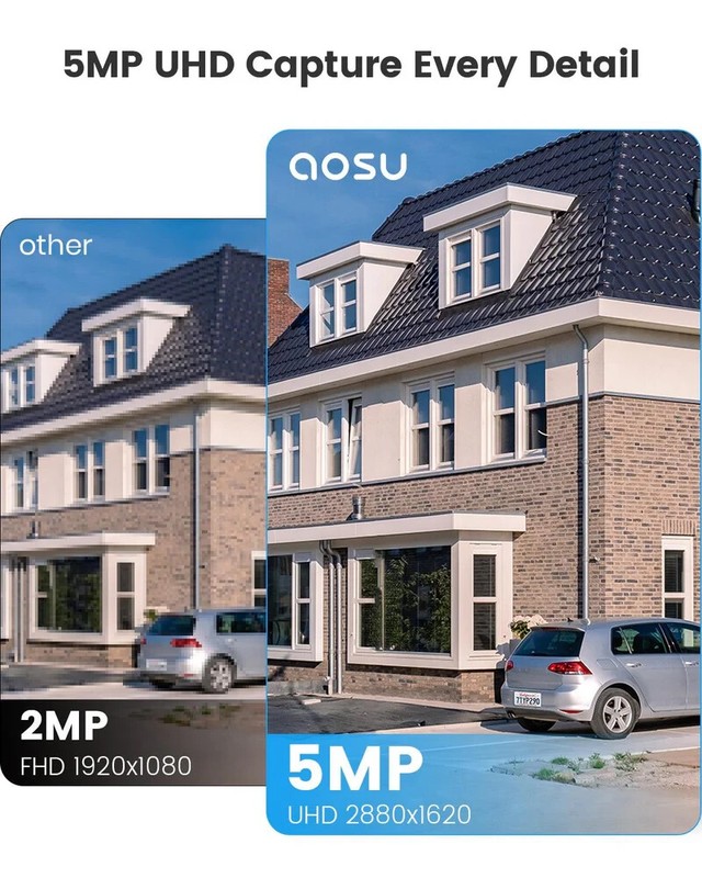 AOSU Security Cameras Wireless Outdoor, 3K/5MP Solar Powered Cameras for Home gallery