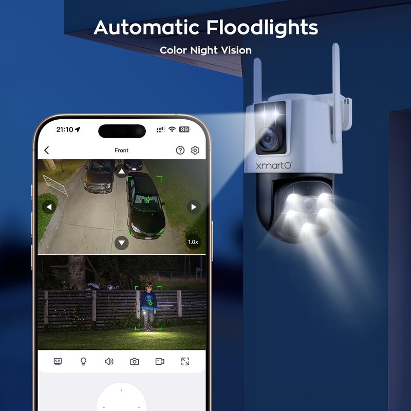 [Dual-CAM 180+° FOV] 6MP 2-in-1 WiFi Home Security Camera with AI Tracking, P... gallery