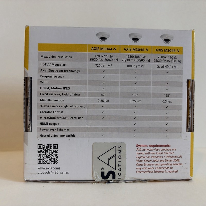Axis M3045-V Mini Dome Network Camera 2.8mm 1920x1080 BRAND NEW OPEN BOX gallery