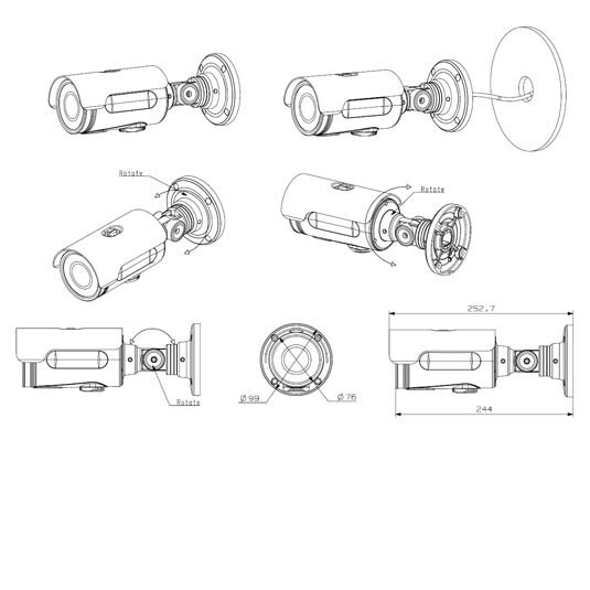O2FB3M OEM CNB NB25-7MHR Full HD 2MP Night Vision IP IR Bullet Security Camera gallery