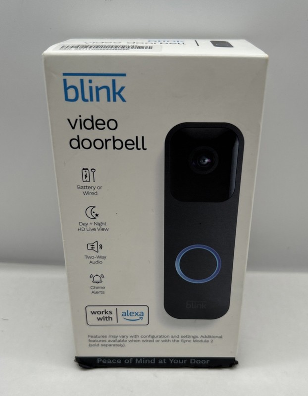 Blink Smart Wifi Two Way Wired / Battery Video Doorbell w/ Alexa in Black R10