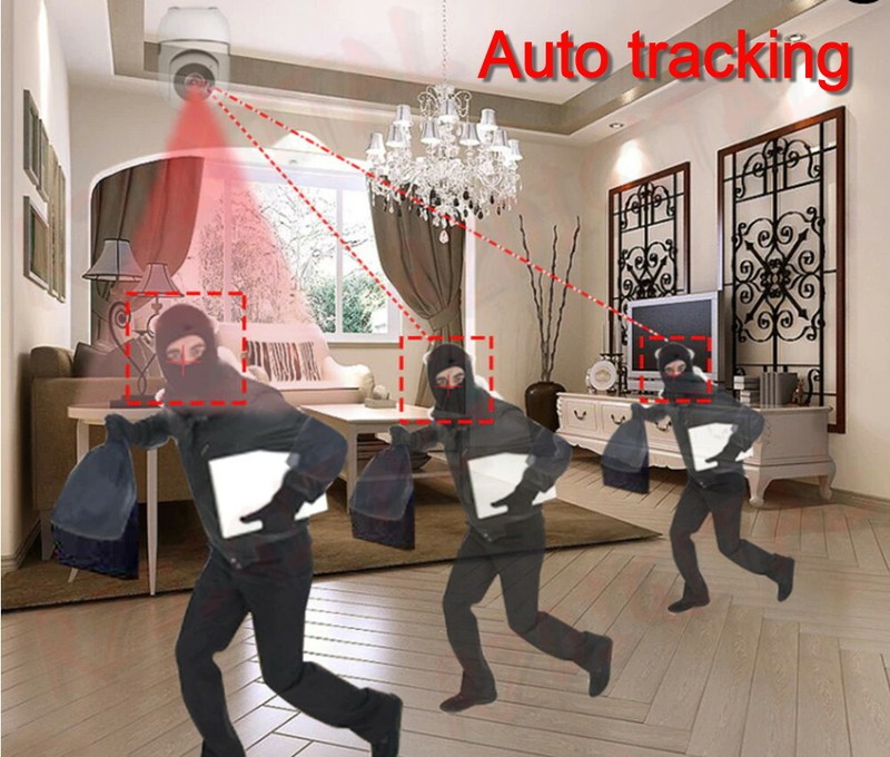 SMART WIFI Surveillance Camera 1080p IPCAM Rotating Infrared Audio gallery