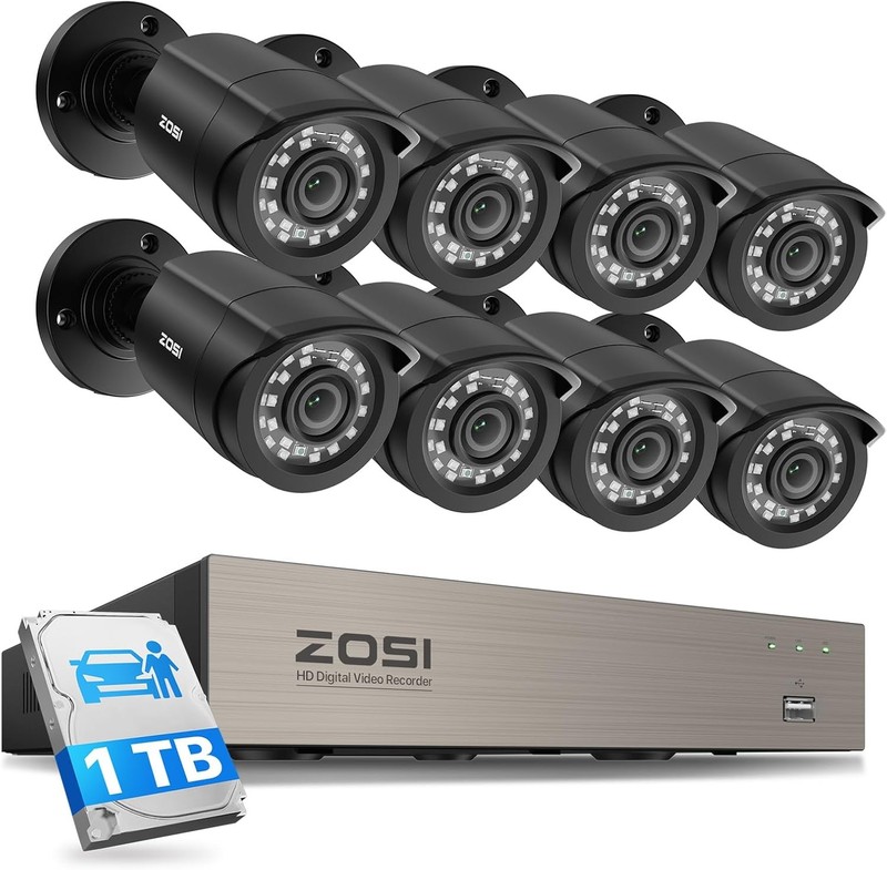 ZOSI 3K Lite Security Camera System 8CH 8 Cam 1TB Night Vision