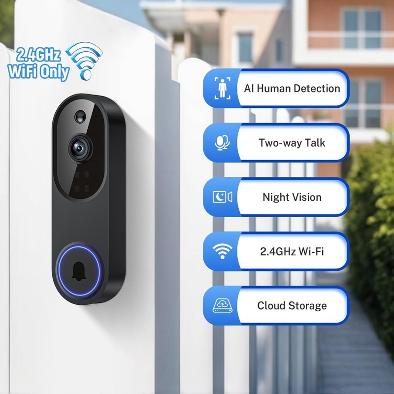 Ring Video Doorbell 1080p HD Camera WI-FI Night Vision Motion Detection Wireless gallery