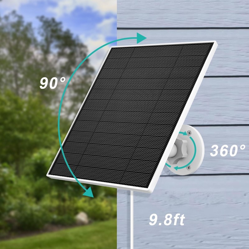EverExceed 5W Solar Panel Compatible with Wyze Battery Cam Pro Cam Outdoor V1 gallery