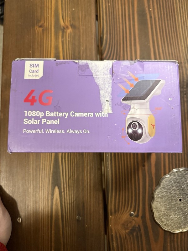 4 G 1080P Battery Camera With Solar Panel White With Sim Card