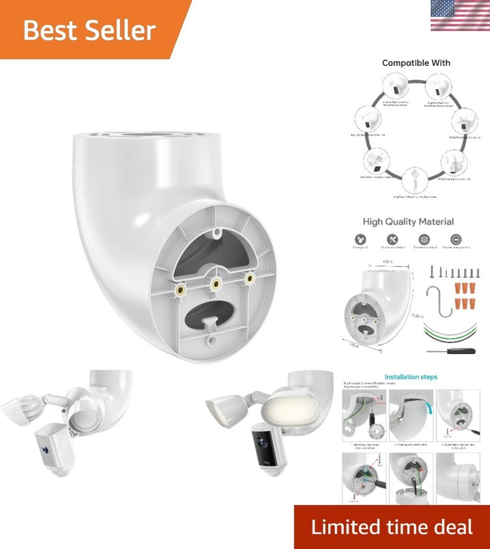 Compact Eave Mount for Ring Floodlight Cam & Blink – Weather-Resistant Security