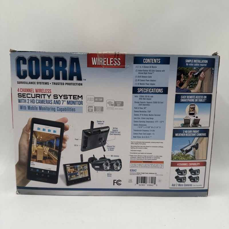 COBRA 4 Channel Wireless Surveillance System Brand New Open Box Free Shipping gallery