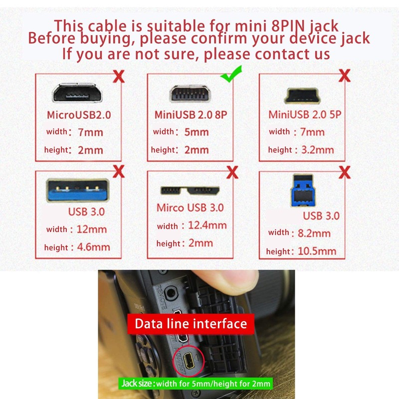 USB Camera Data Sync Charging Cable for DSCH300 DSCW370 DSCW830 DSC-H200 W800 gallery