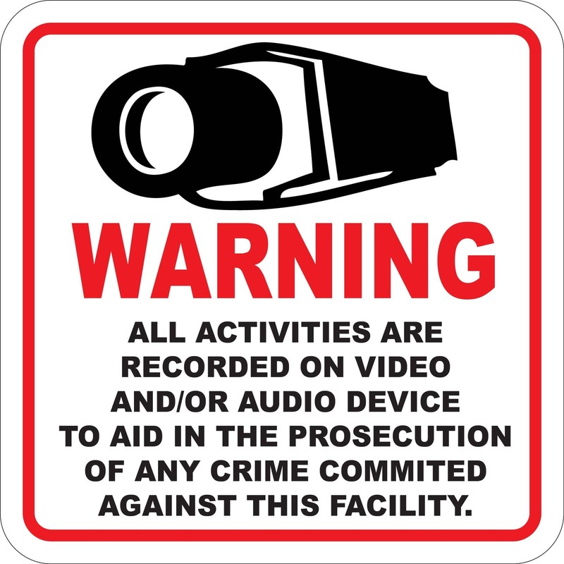 CCTV Camera Warning Sticker Decal waterproof outdoor high quality