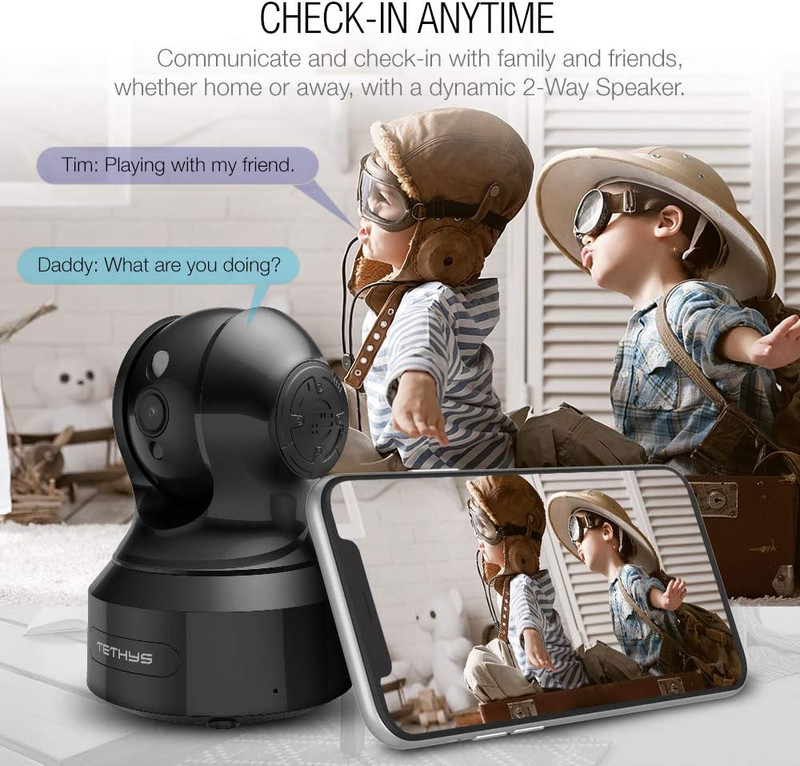 Wireless Security Camera 1080P Indoor [Work with Alexa] Pan/Tilt Wifi Smart IP C gallery