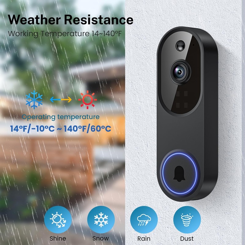 Doorbell Camera M52, Security Camera Outdoor/Indoor, 1080 HD with Night Visio... gallery