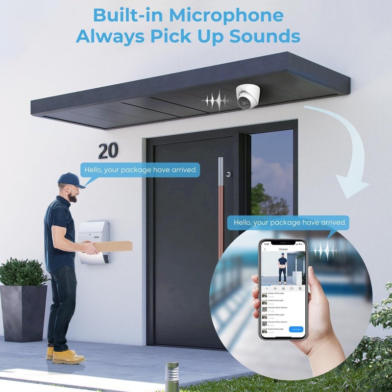 8MP IP , DMSS/SmartPSS Lite, 4K PoE Turret Outdoor Starlight with Mic Audio, ... gallery
