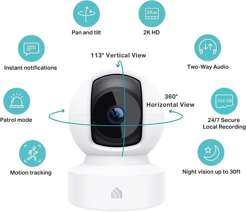 Kasa 2K Indoor Security Camera - Real-Time Alerts, Cloud Options & Voice Control gallery