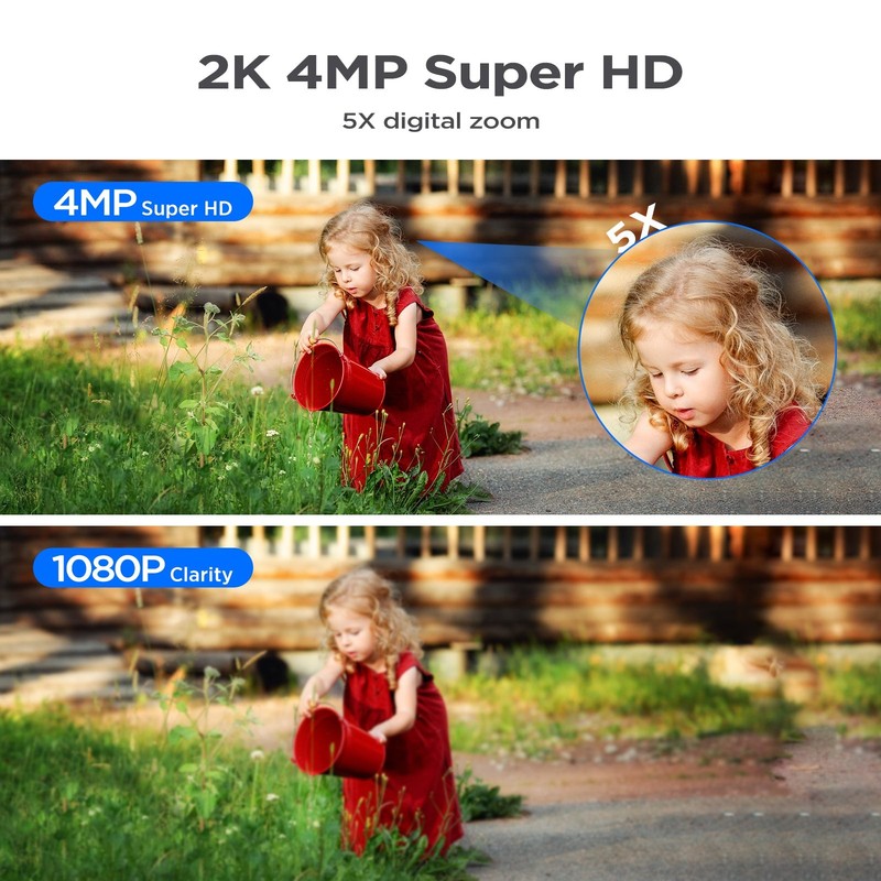 4MP Solar Battery Power Security Camera 2K WiFi Wireless Outdoor Cams System gallery