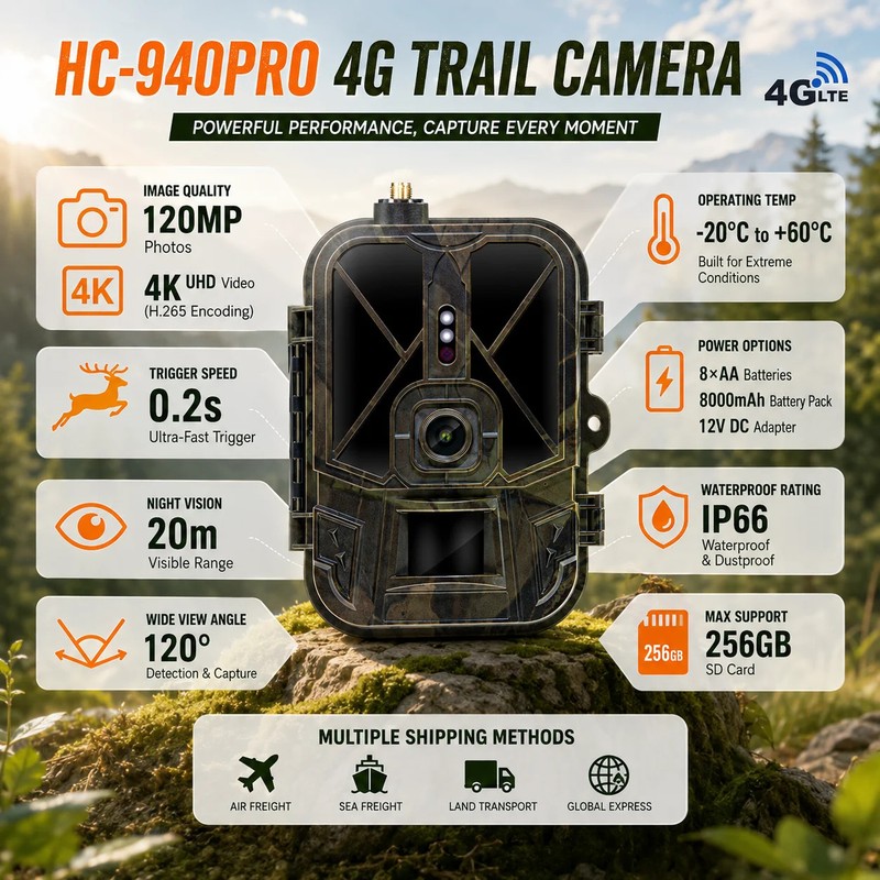 4K Live Stream Media APP Clould Service no lithium battery Hunting Trail Camer