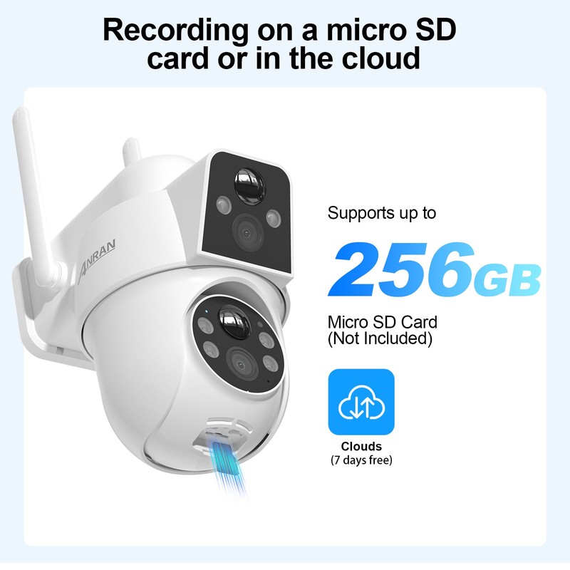 Solar Powered Wireless Dual Lens Security Camera Outdoor PIR Human Motion Sensor gallery