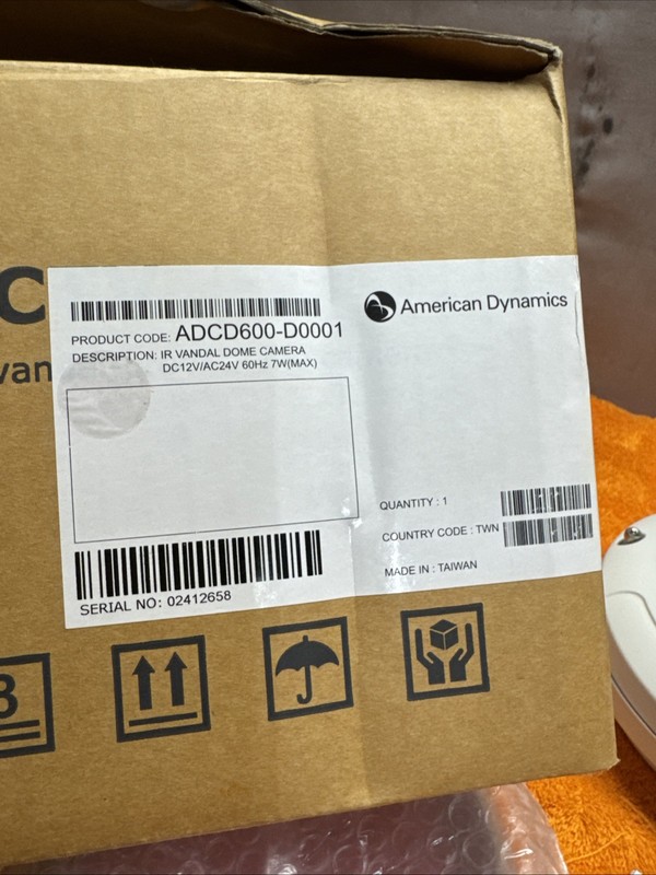 DN #8•American Dynamics ADCD600-D0001 IR Vandal Proof Dome Camera New Old Stock gallery